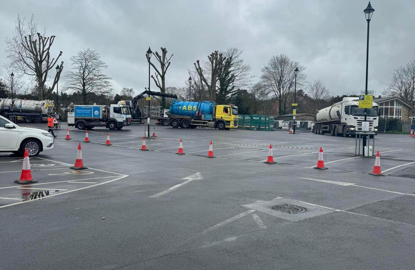 Thames Water trucks at Churchfields car park 