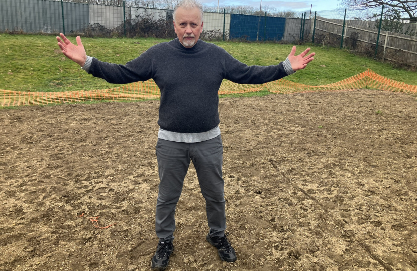 Peter Snow at the site of the former skatepark at Aviator Park