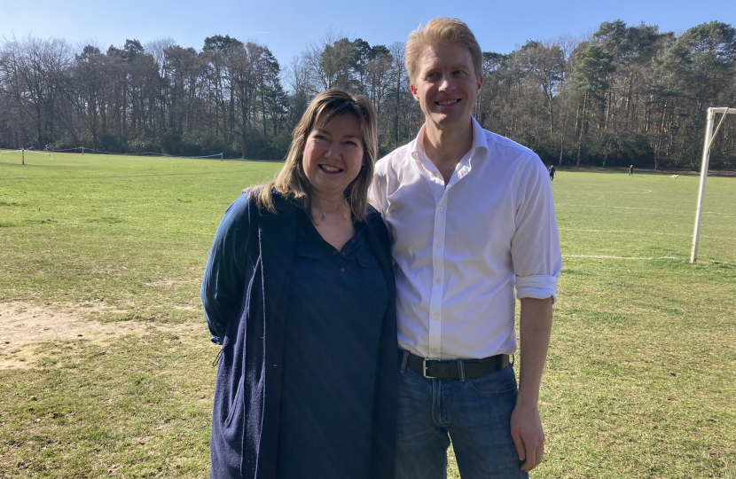 Chertsey Riverside candidate Shannon Saise-Marshall with Dr Ben Spencer MP