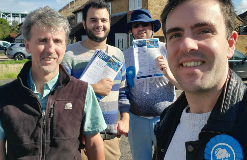 Mark Adams and John Osborne (foreground), our Egham candidates