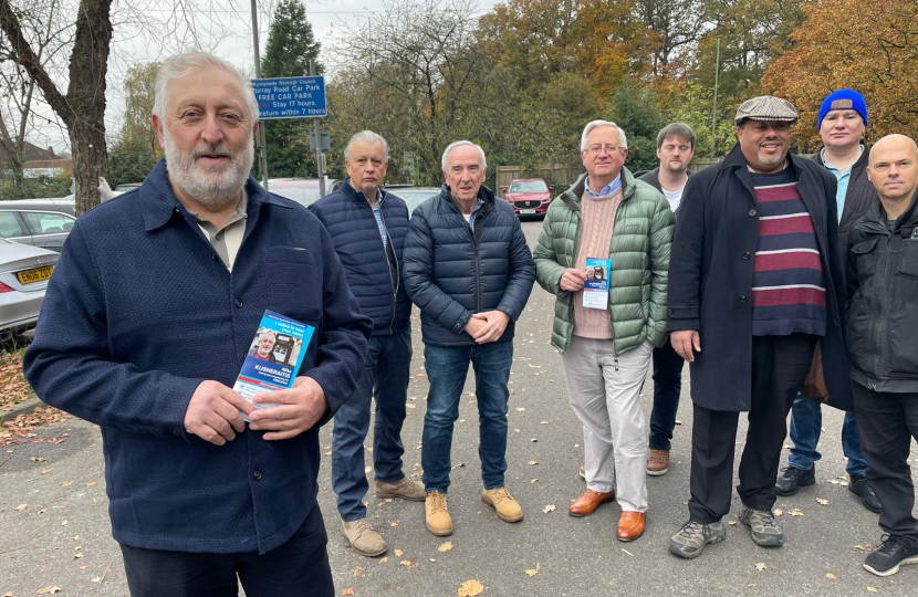 Mike (left) with members of his campaign team