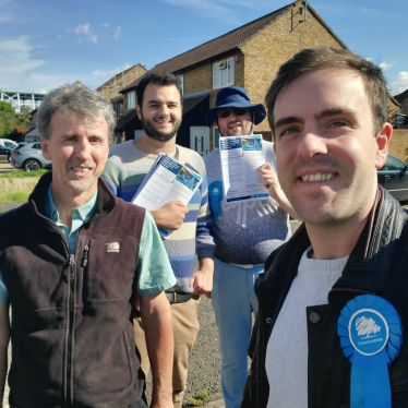 Mark Adams and John Osborne (foreground), our Egham candidates